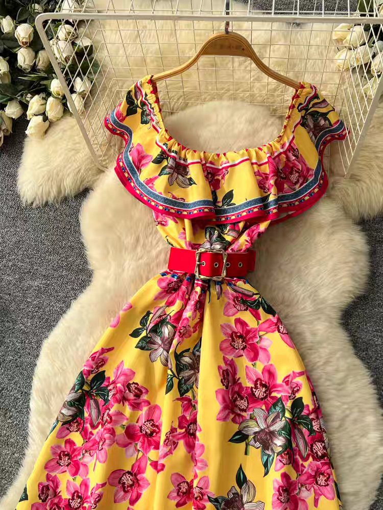 Leona Summer Ruffle Maxi Dress