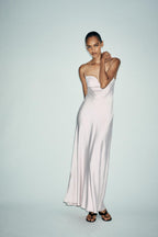 Claire Zara Satin Summer Long Dress