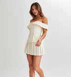 Natalie Summer Pleated Top Skirt Set