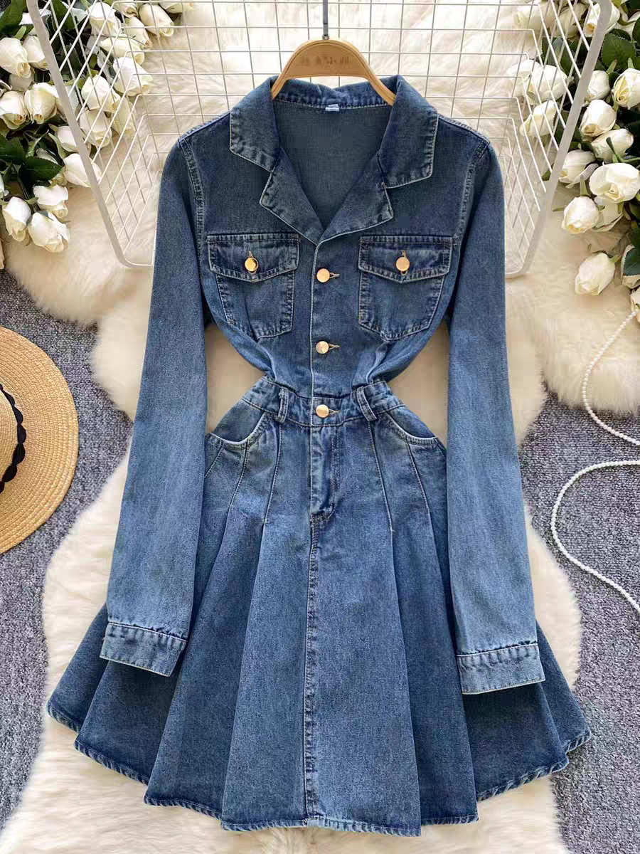 Marissa Summer Mid Length Denim Dress