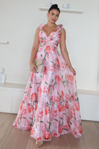 Nicole Summer Luxury Ruffle Party Dress