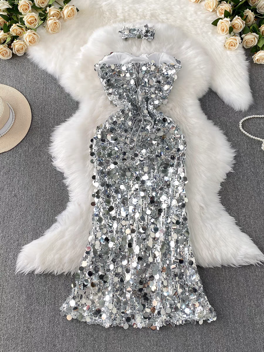 Jessica Summer Sequins Party Wear Dress