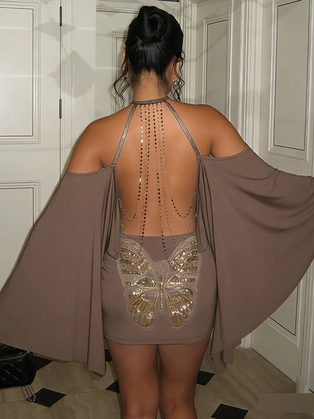 Milena Butterfly Sequins Dress