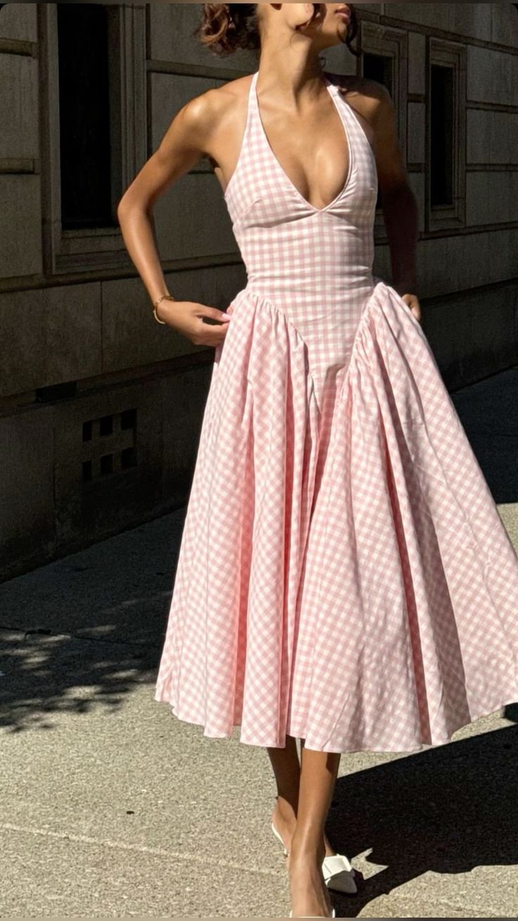 Malaika Summer Halter Plaid Dress - 24th Spoke