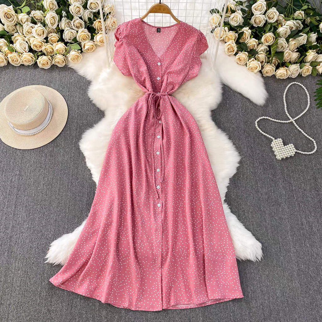 Katherine Summer Polka A Line Mid Length Dress