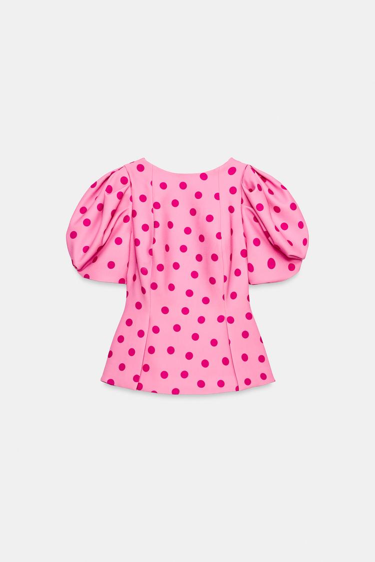 Sydney Puff Sleeve Polka Dot Top