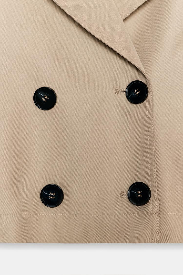 Zara Short Double-Breasted Trench Coat
