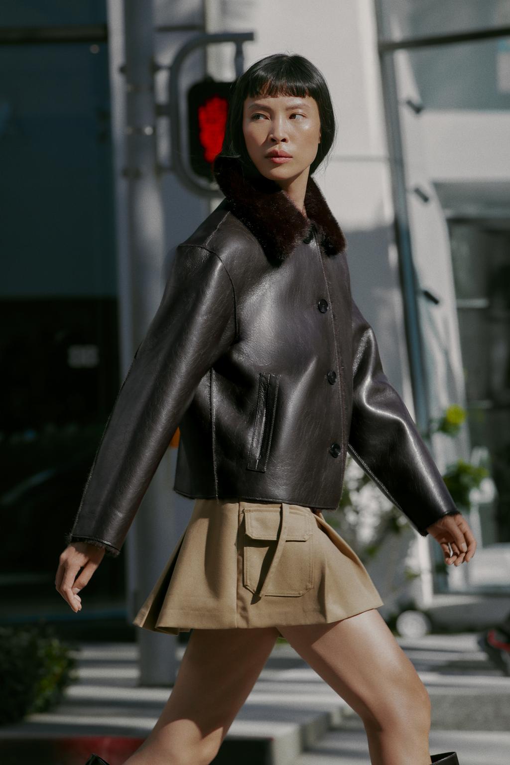 Alison Winter Reversible Leather Jacket