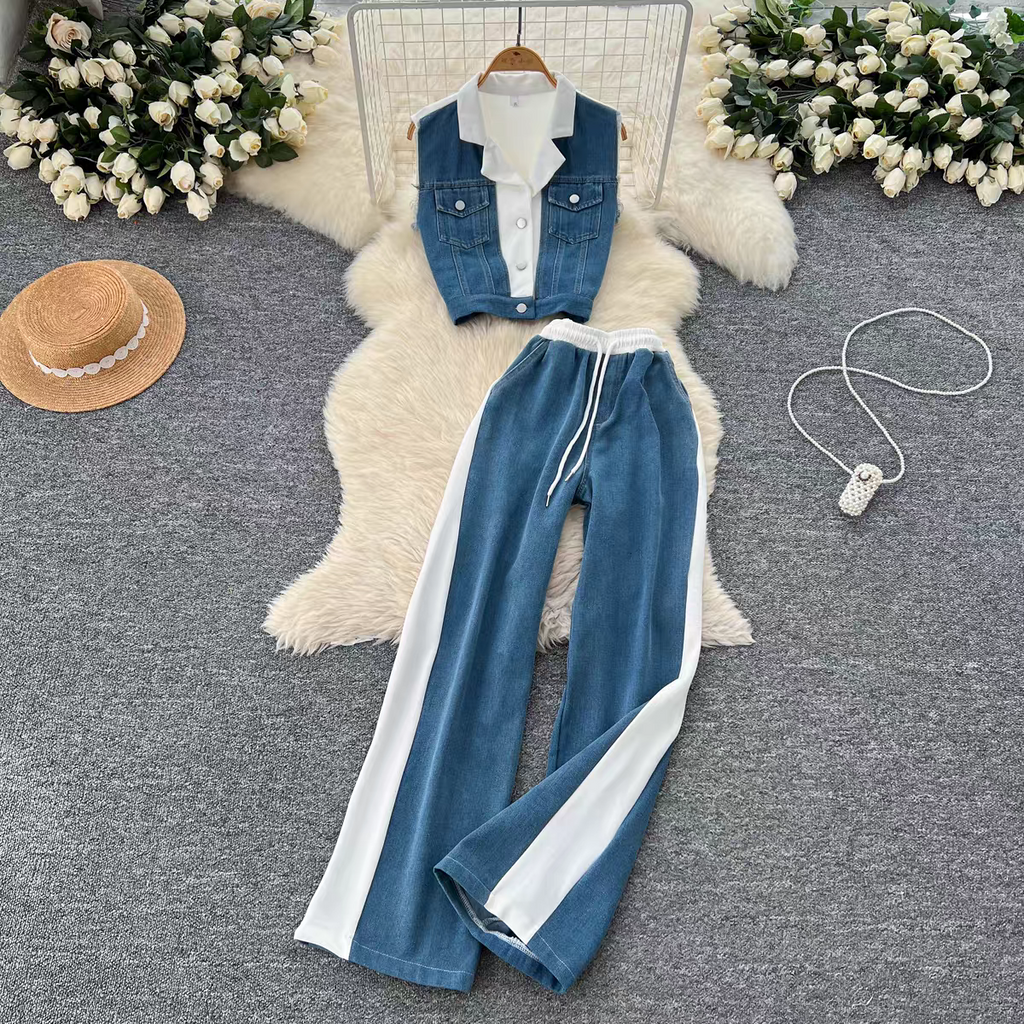 Maria Summer Two Piece Denim Set