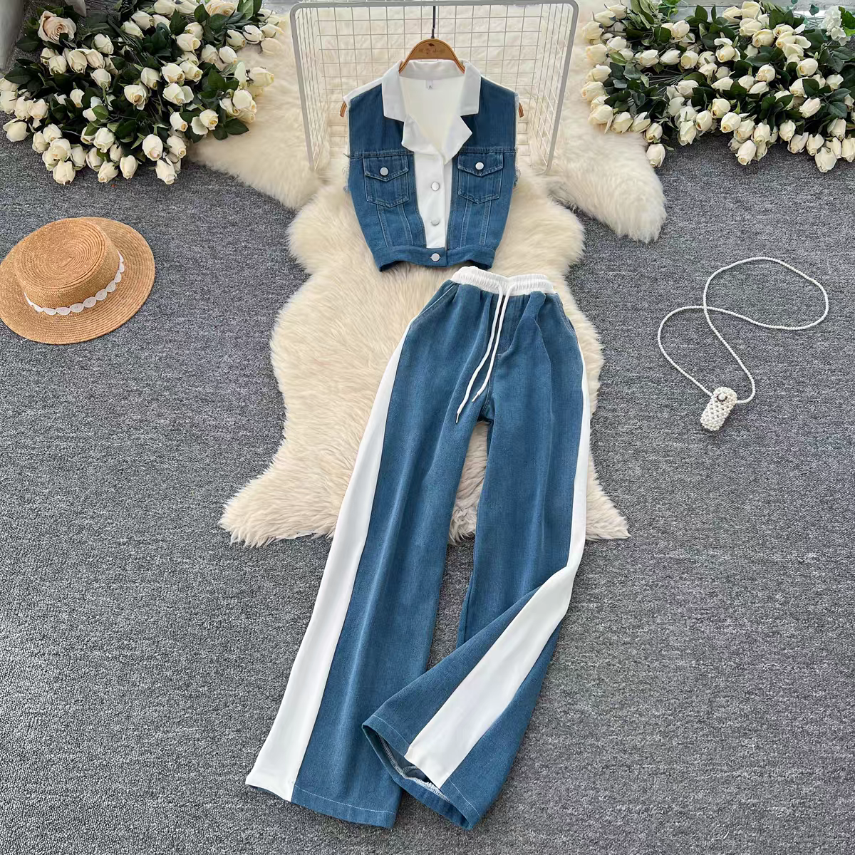 Maria Summer Two Piece Denim Set