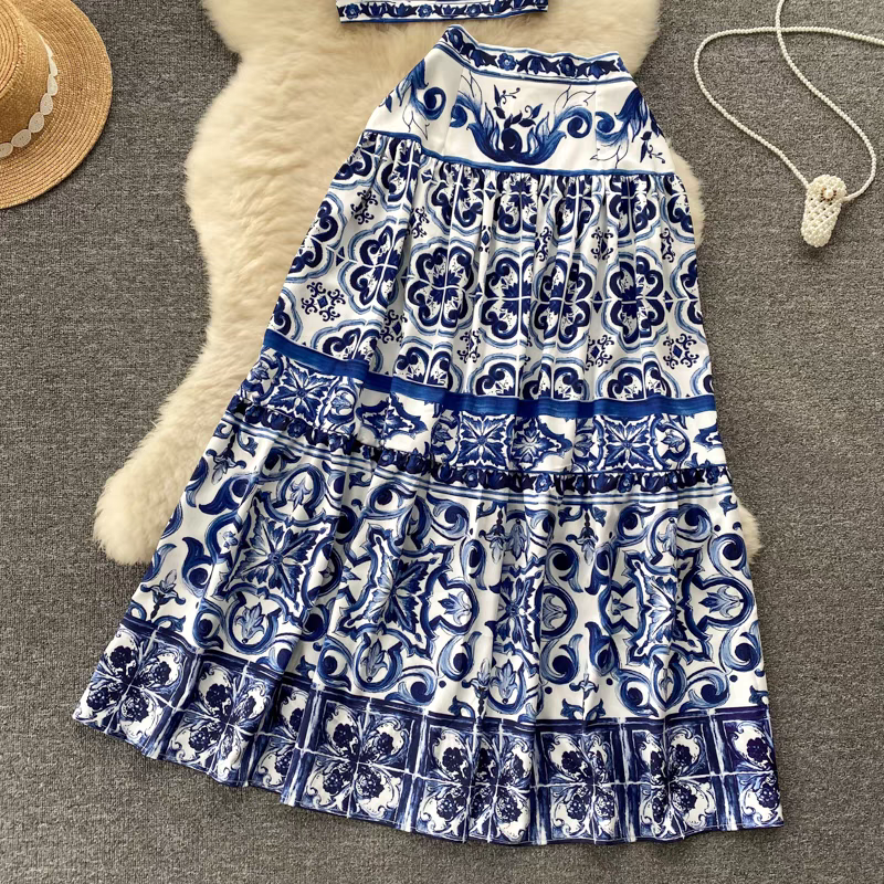 Natalie Summer Two Piece Top+Skirt  Set