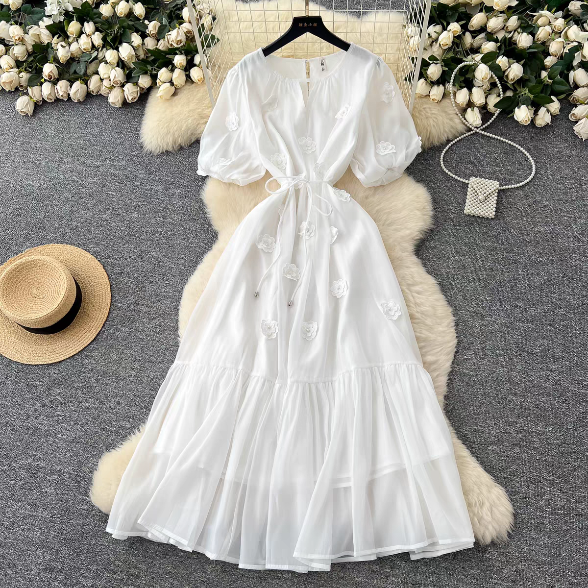 Marissa Summer Luxury Mesh Long Dress