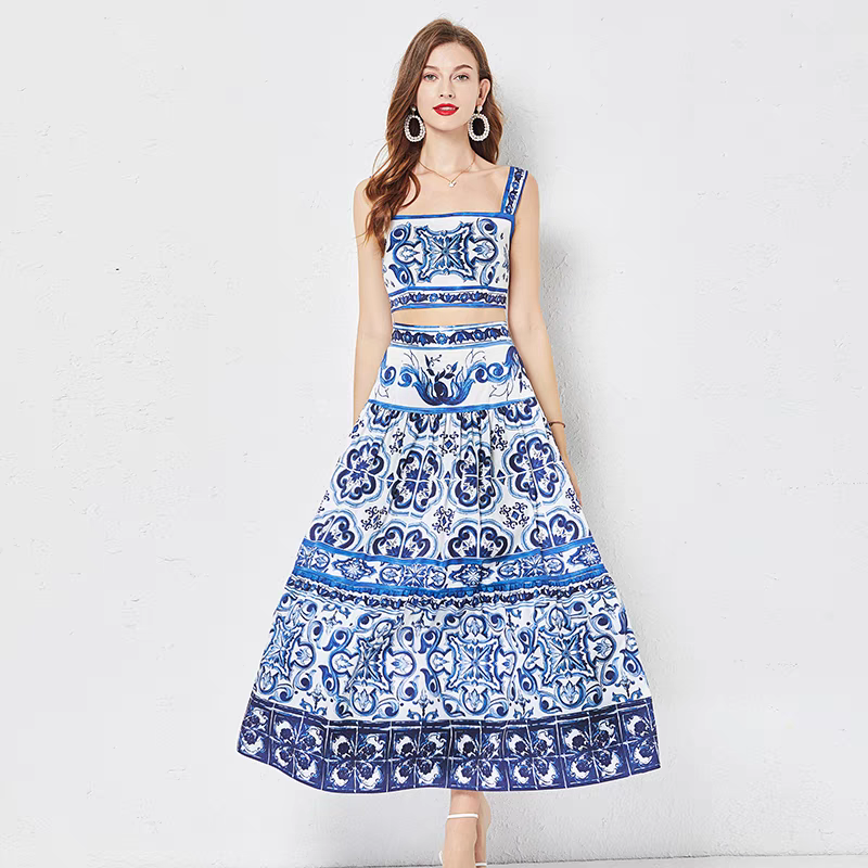 Natalie Summer Two Piece Top+Skirt  Set