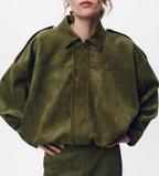 Eva Winter Zara Suede Bomber Jacket