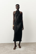 Scarlett Summer Satin Backless Dress