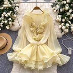 Alison Summer Ruffle Chiffon Dress - 24th Spoke