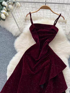 Kirsten Velvet Ruffle Dress