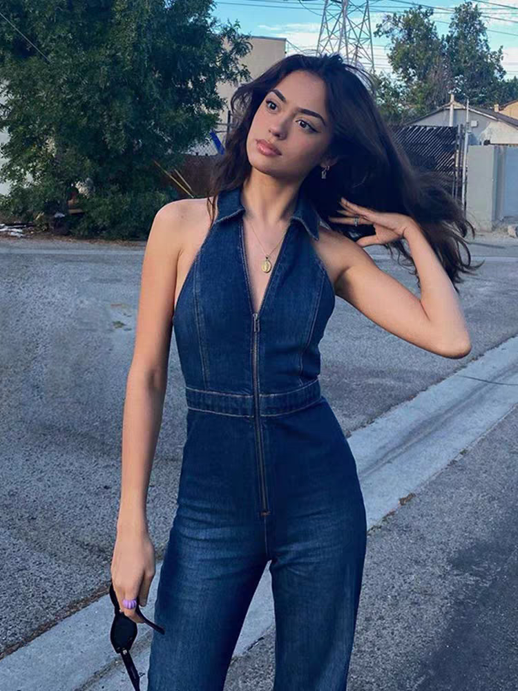 Marie Summer Denim Jumpsuit