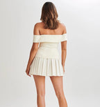 Natalie Summer Pleated Top Skirt Set