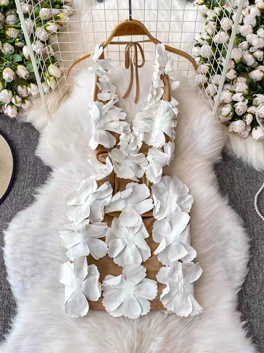 Amanda Summer Halter Vacation Dress