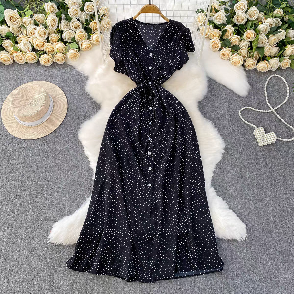 Katherine Summer Polka A Line Mid Length Dress