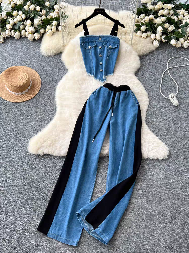 Jessica Summer Denim Two Piece Set - 24th Spoke