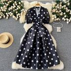 Taylor Summer Luxury French Polka Dress - 24th Spoke