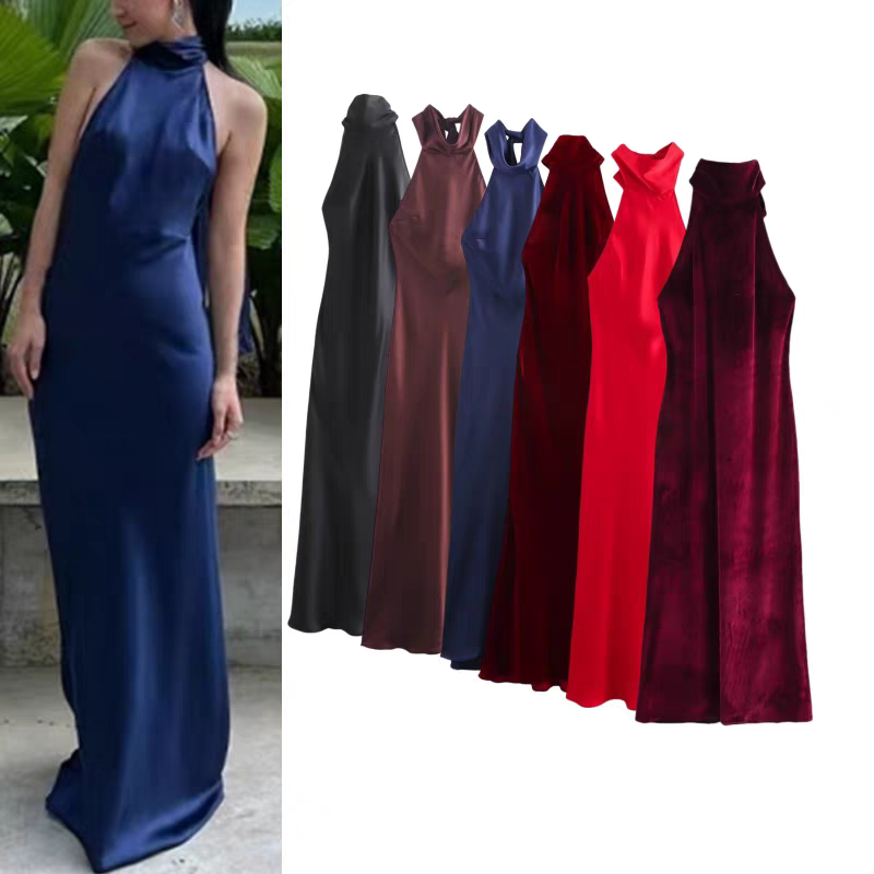 Nicole Summer Satin Party Dress