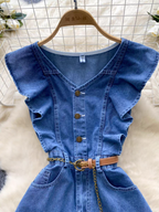 Marissa Summer Ruffle Denim Dress