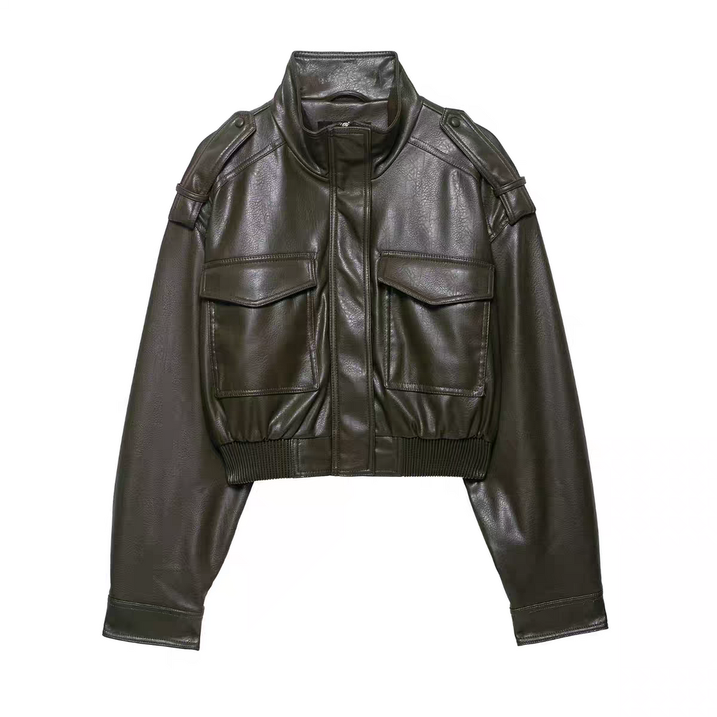 Mrunal Leather Short Jacket