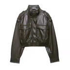 Mrunal Leather Short Jacket