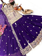 Designer Readymade Trending Purple sharara suit set