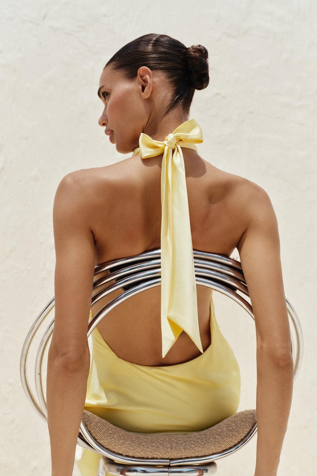 Scarlett Summer Satin Backless Dress