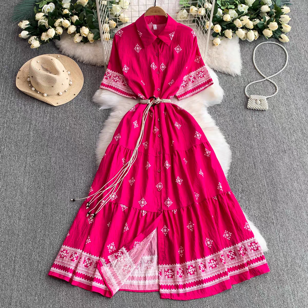 Lyndsy Summer Ruffle Long Skirt Dress - 24th Spoke