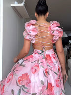 Nicole Summer Luxury Ruffle Party Dress