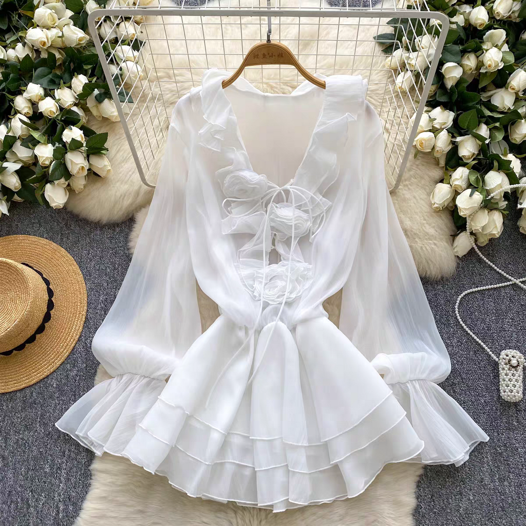 Alison Summer Ruffle Chiffon Dress - 24th Spoke