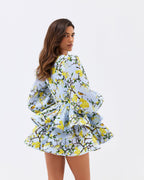 Alison Summer V Neck Puff Sleeves Dress 24th Spoke
