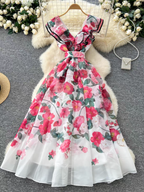 Kate Summer Luxury Ruffle V Neck Dress - 24th Spoke