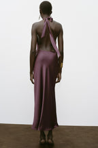 Scarlett Summer Satin Backless Dress