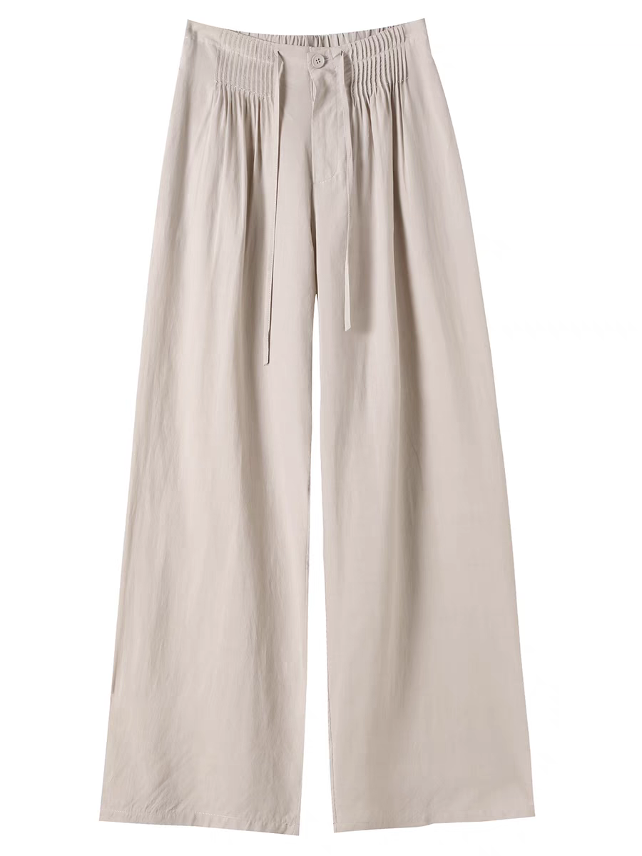 Kate Summer Linen Ice Silk Wide Leg Trousers