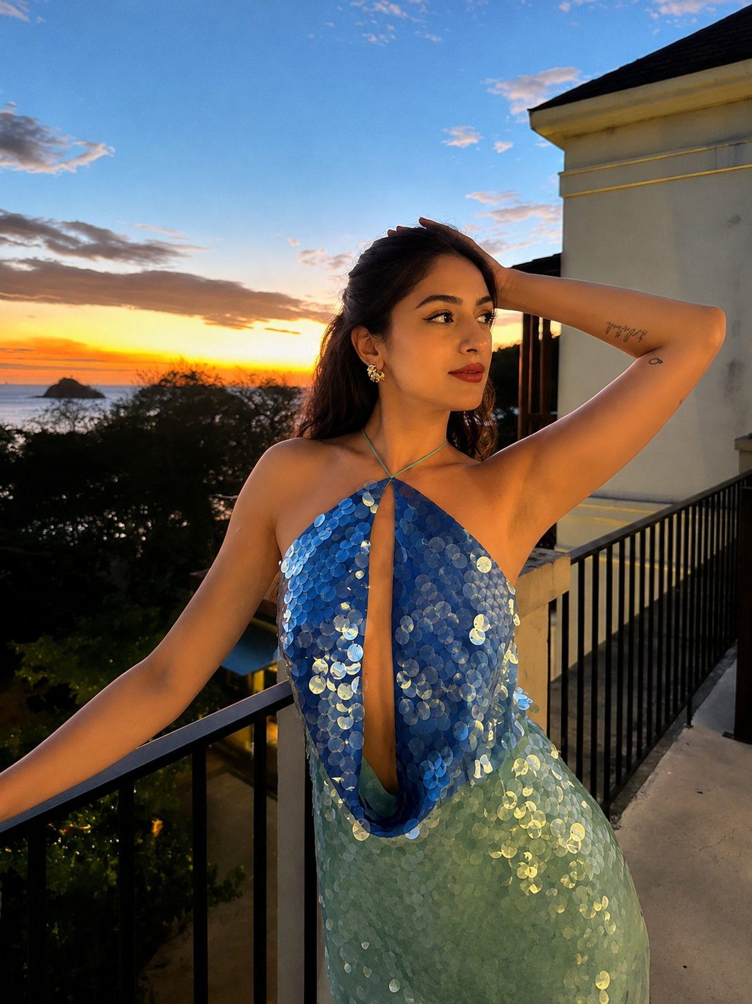 Ashley Sequins Backless Party Dress