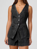 Hilarie Summer Denim Coord Set