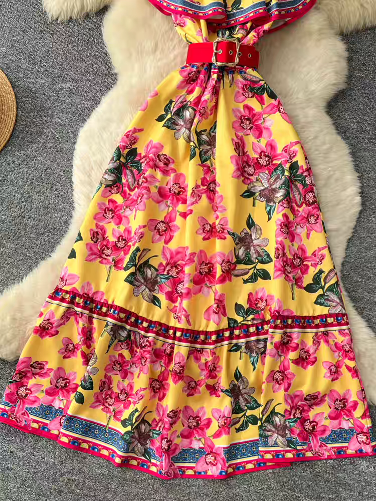 Leona Summer Ruffle Maxi Dress