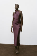 Scarlett Summer Satin Backless Dress