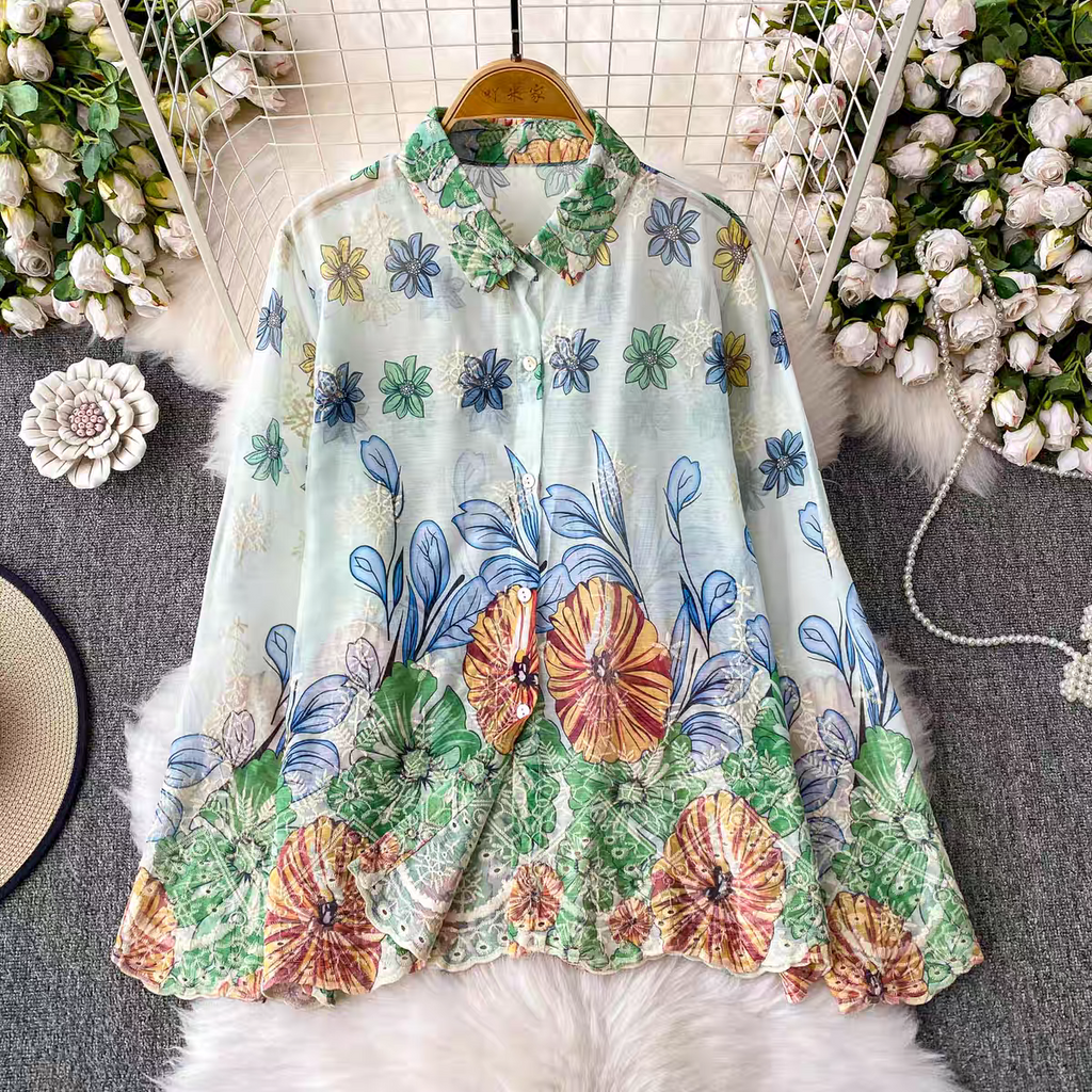 Sandra Summer Embroidery Luxury Shirt