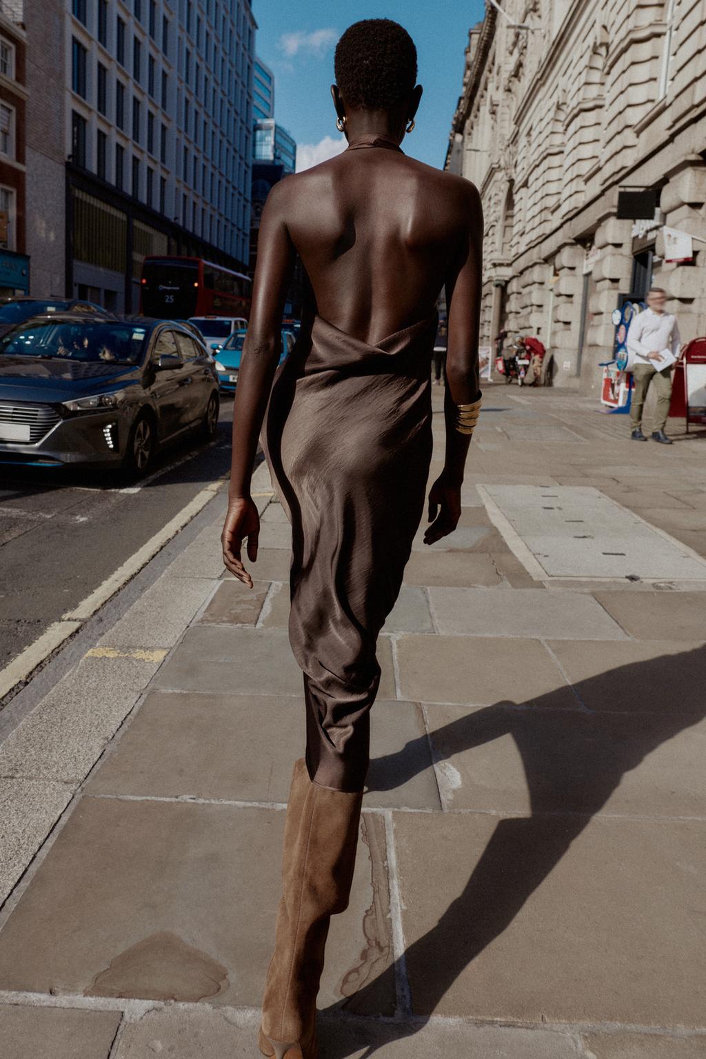 Tara Satin Midi Dress