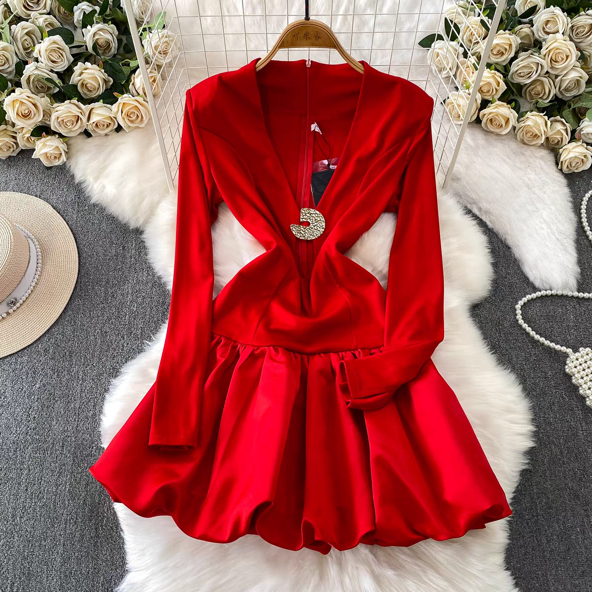 Natalia V Neck Party Dress