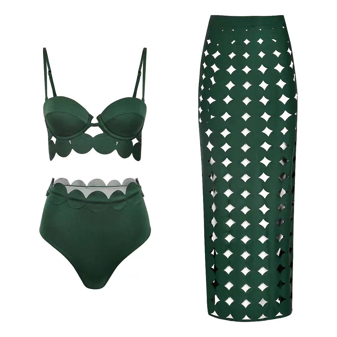 Kate Three Piece Vacation Bikini Swim Wear Set