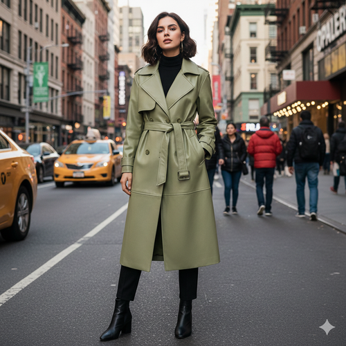 Michelle Winter Leather Coat