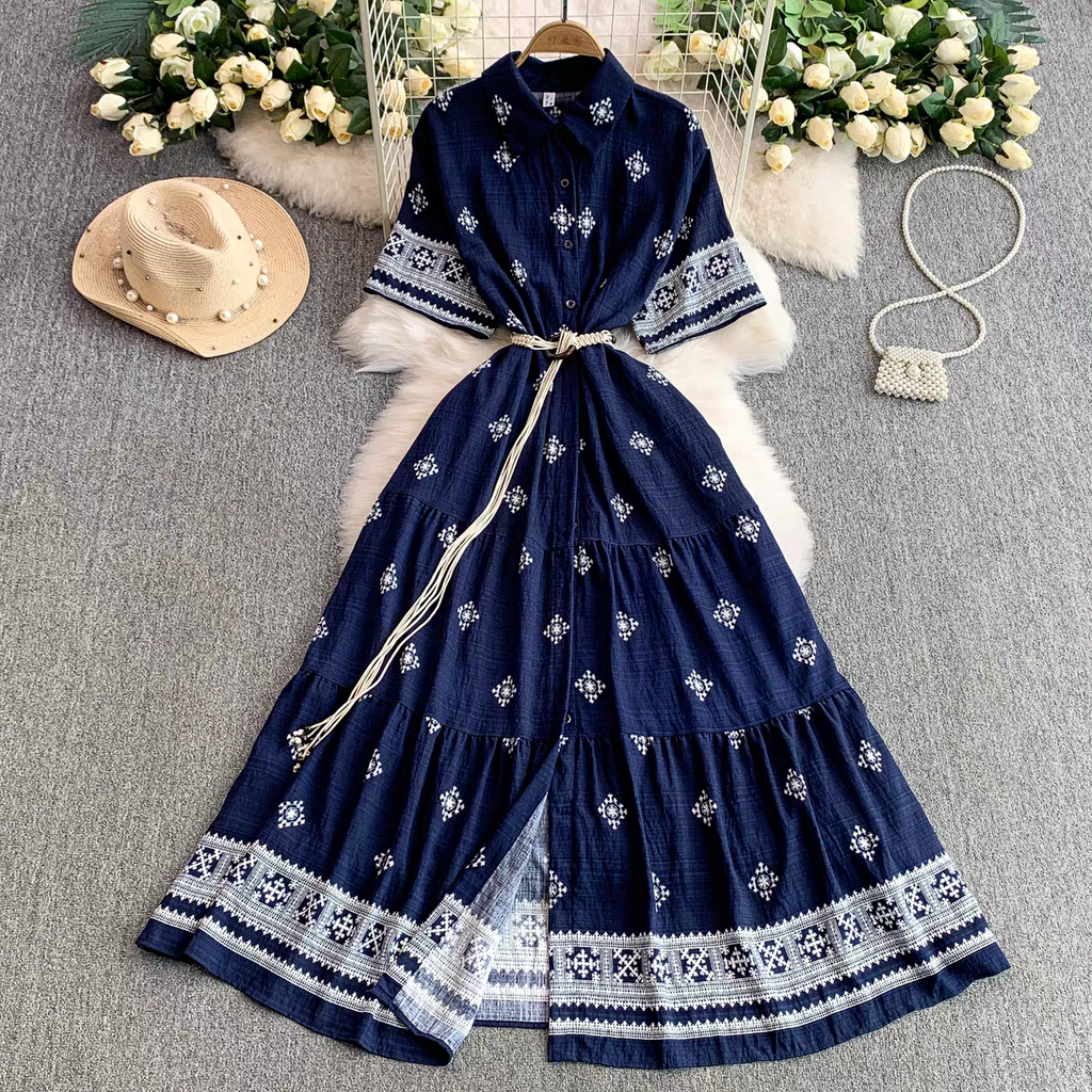 Lyndsy Summer Ruffle Long Skirt Dress - 24th Spoke